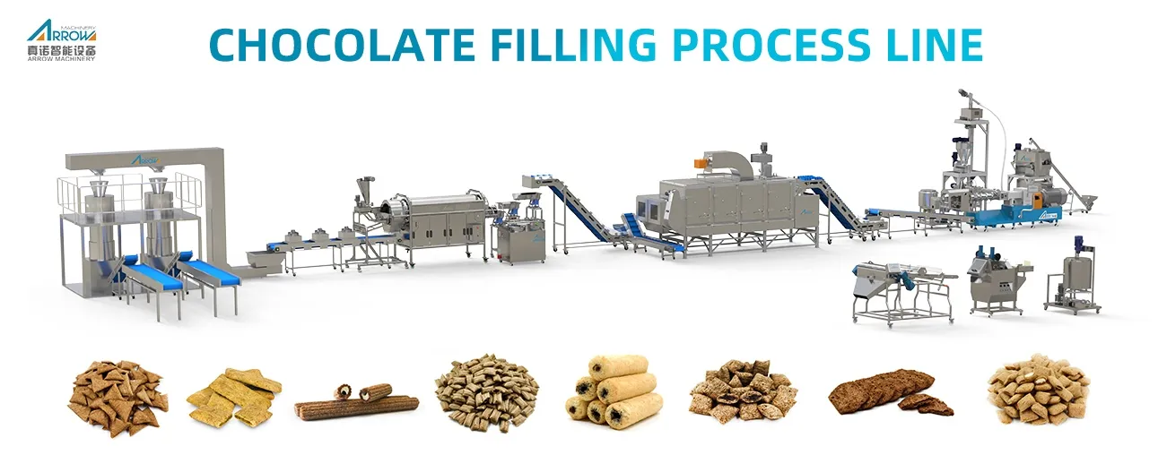 Co-extrusion Chocolate Filling Snacks Production Line