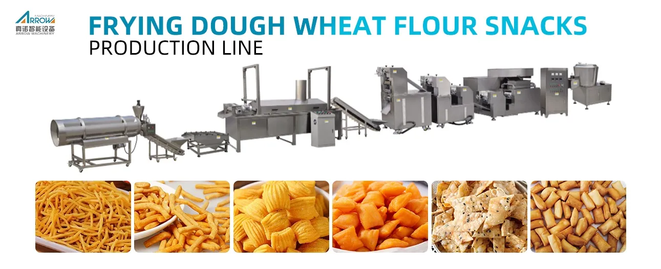 Frying Dough Wheat Flour Snacks Production Line